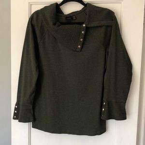 COPY - Rafaella women’s army green sweater. Size Lg. Bell sleeves. Tight‎ knit.…